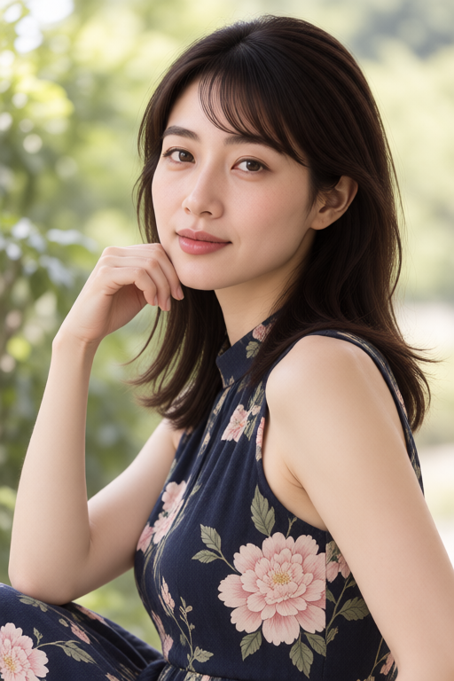 花柄のワンピースを着た藤村いろは